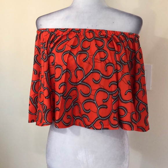 made2envy Tops - Fits 6-8-10 Orange draped crop top